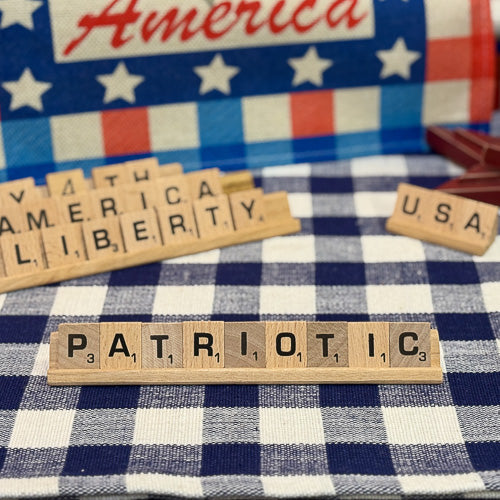 Patriotic Scrabble Tile Decor