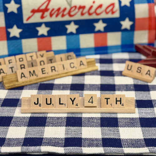 Patriotic Scrabble Tile Decor