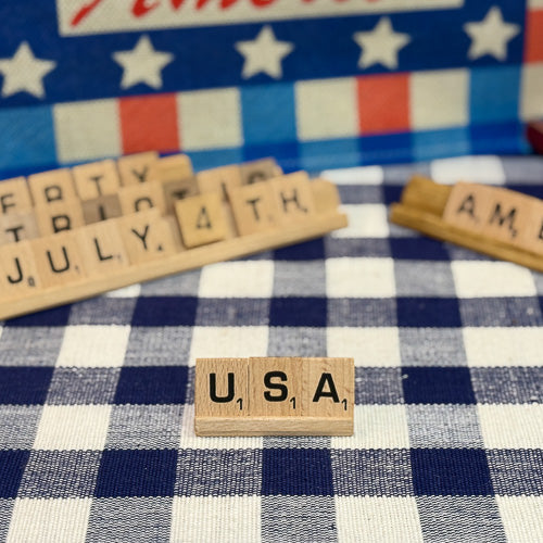 Patriotic Scrabble Tile Decor