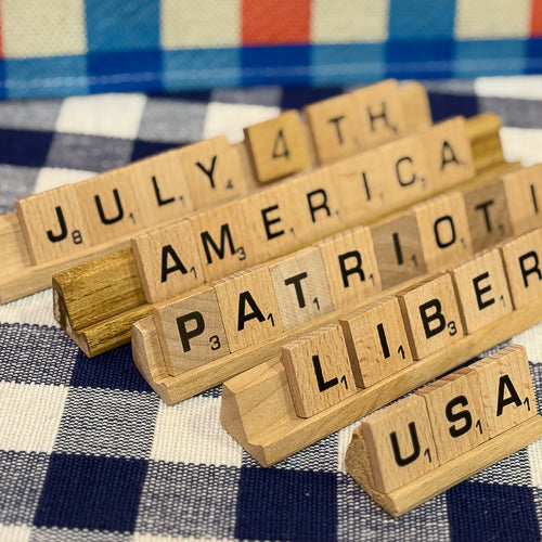 Patriotic Scrabble Tile Decor