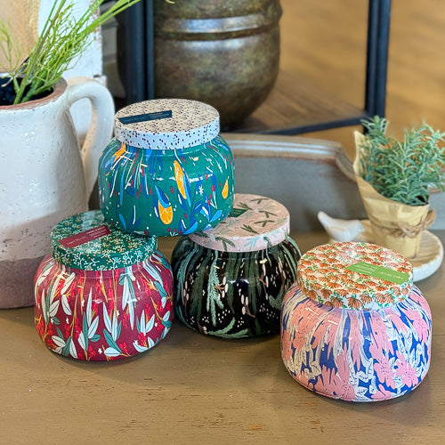 Patterned Capri Blue Candle