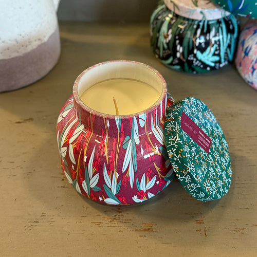 Patterned Capri Blue Candle