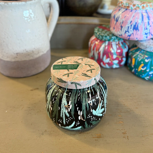 Patterned Capri Blue Candle