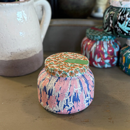 Patterned Capri Blue Candle