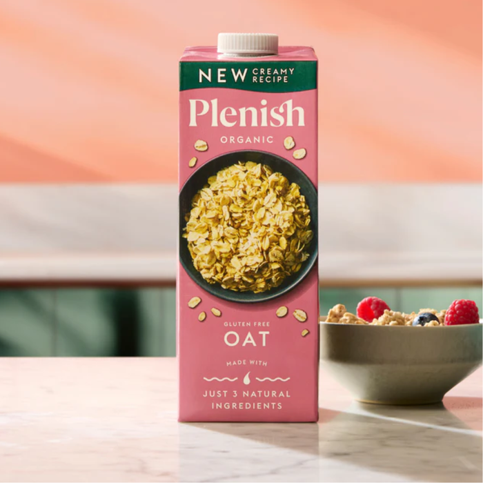 Plenish Organic Unsweetened Gluten Free Oat Milk 1Ltr