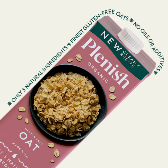 Plenish Organic Unsweetened Gluten Free Oat Milk 1Ltr