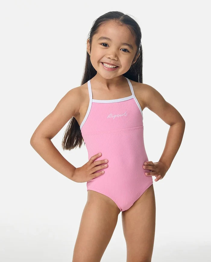 Rip Curl ribbed swimsuit fabric detail