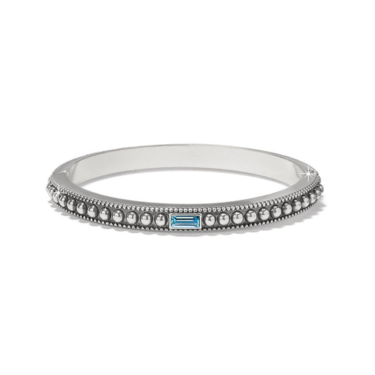 Pretty Tough Gem Hinged Bangle - Aqua
