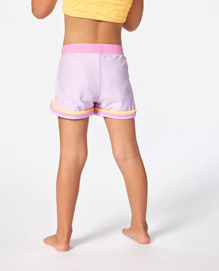 Rip Curl Girls Rainbow Tide boardshort light purple size four.