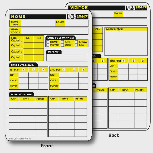 Ref Smart Throwaway Football Game Cards