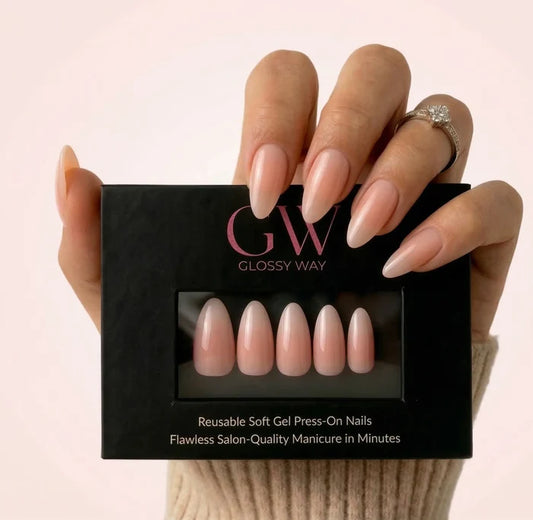 Rosewater Mist press on nails by Glossy Way