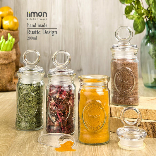 RUSTIC GLASS SPICE CANISTER 1876