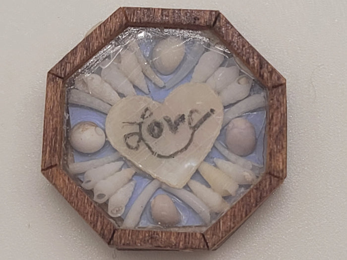 Sailor's Valentine - "Love" on Heart Surrounded by Assorted Shells – by Pam Friend