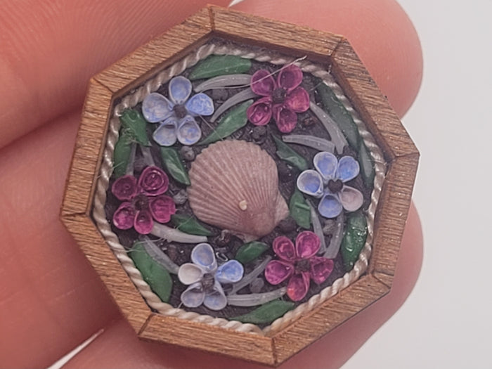 Sailor's Valentine - Pink Clamshell with Assorted Flowers & Leaves – by Pam Friend
