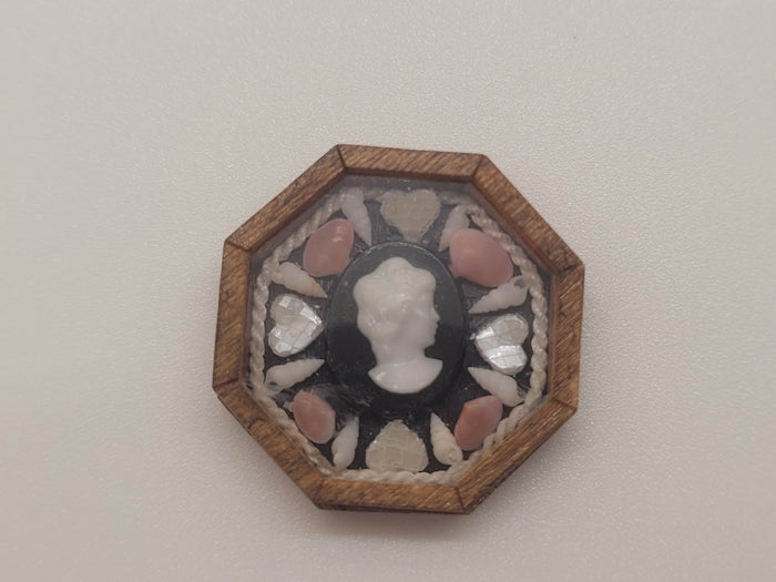 Sailor's Valentine - Tellin and Conch Shells Surrounding Woman's Profile Emblem – by Pam Friend