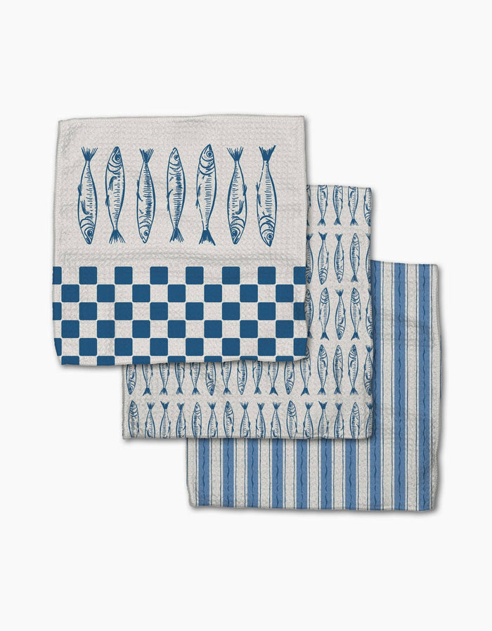 Sardine Check Blue Dishcloth Set - Olita Gifts & Goods