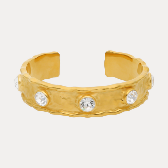 Gold Seven Crystal Cuff Bracelet | BuDhaGirl