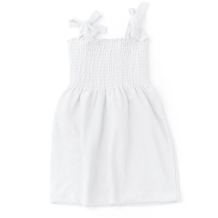 Shade Critters Smocked Terry Dress in White