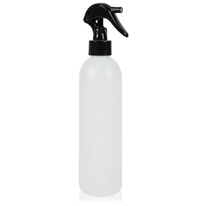SHANY Plastic Bottle with Black Mini Trigger Sprayer, 8 oz or 16 oz.
