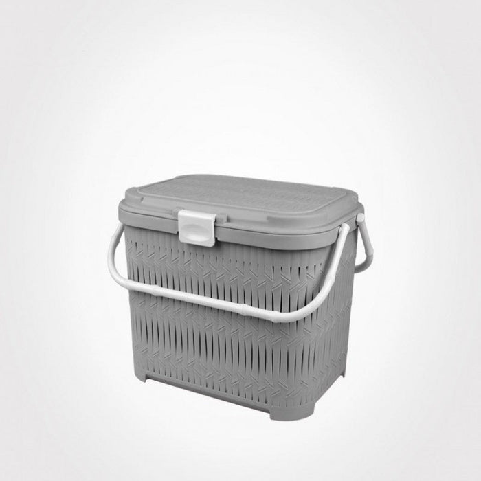SHORT BAMBOO PICNIC BASKET WITH LID 1550