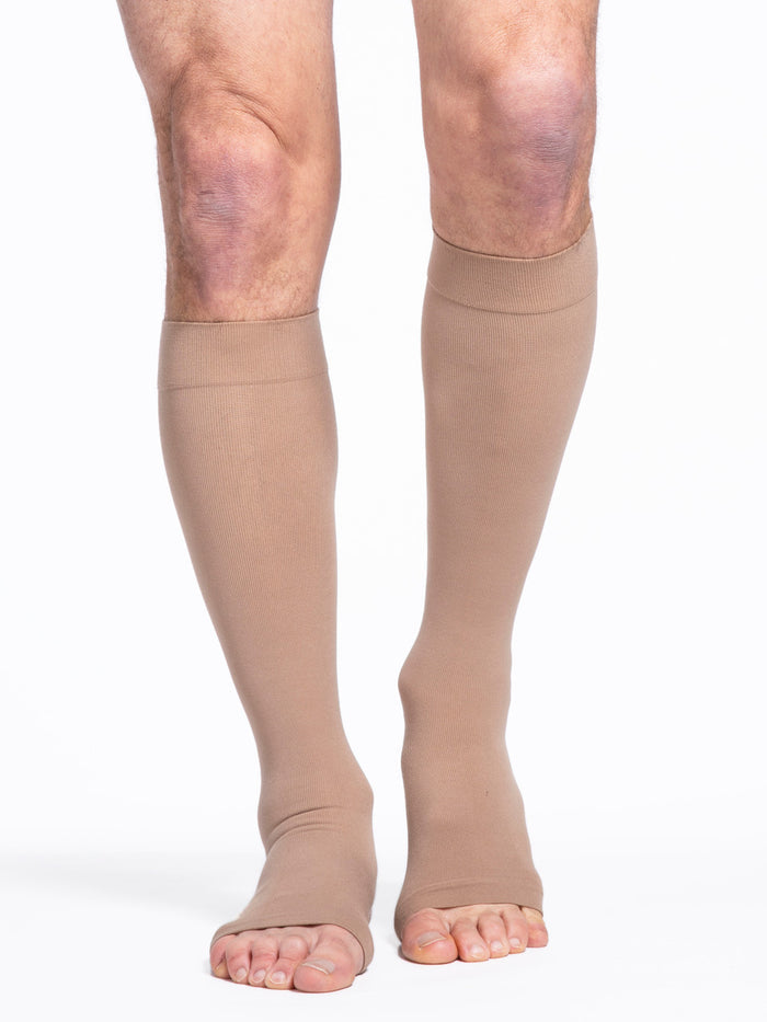 Sigvaris Essential Cotton Knee High Socks, Open Toe 30-40mmHg - Compression Level: Extra Firm 30-40 MmHg - Unisex - Foot