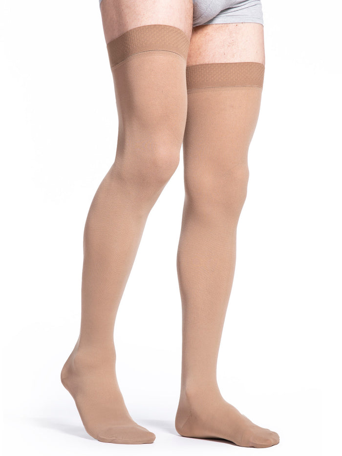 Sigvaris Men's Essential Cotton Thigh High w/ Grip Top 30-40mmHg - Compression Level: Extra Firm 30-40 MmHg - Male - Leg