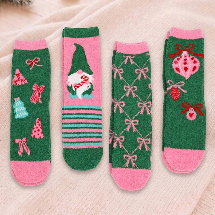 Soft Socks-Cozy Fuzzy Christmas Pattern