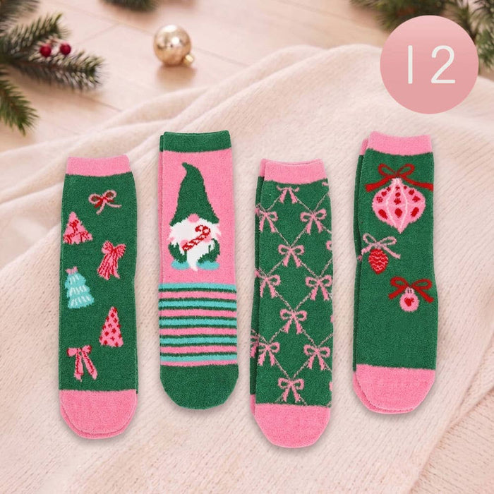 Soft Socks-Cozy Fuzzy Christmas Pattern