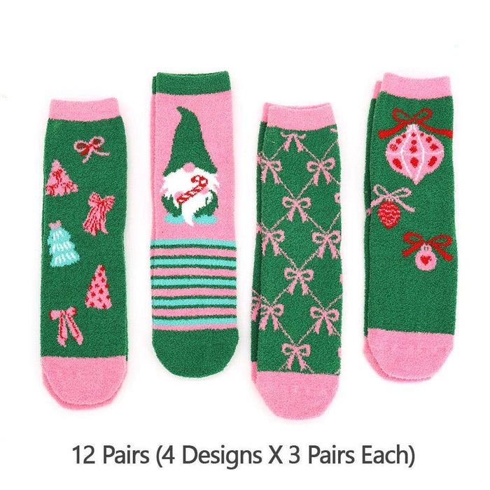 Soft Socks-Cozy Fuzzy Christmas Pattern