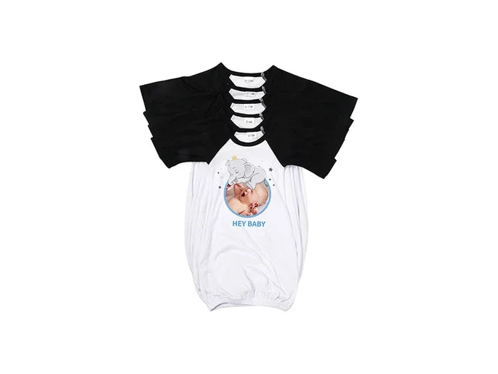 Sublimation Blank Baby Long Sleeve Nightdress (Color Sleeve)