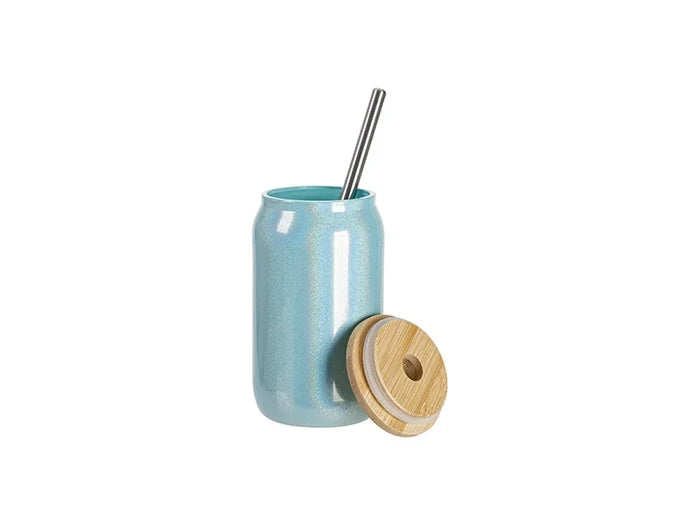 Sublimation Blanks 13oz/400ml Clear Sparkling Rainbow Glass Can