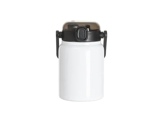 Sublimation Blanks 25oz/750ml Stainless Steel Tumbler w/ Wide Mouth & Black Portable Straw Lid(White)