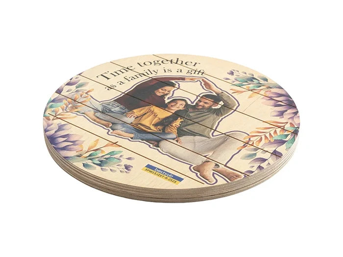 Sublimation Blanks Round Plywood Sign w/ Stripes (φ25.4*1.5cm)