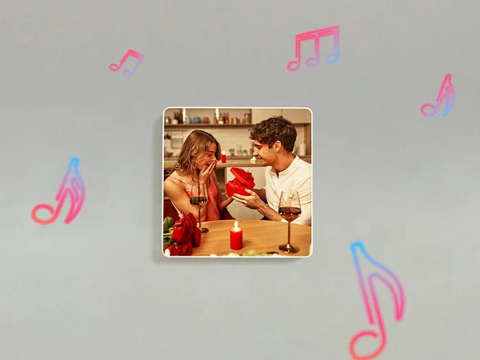 Sublimation Music Album Fridge Magnet (10*10*1cm,White)