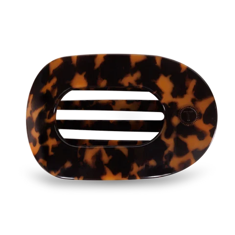 Teleties Medium Flat Round Clip - Tortoise