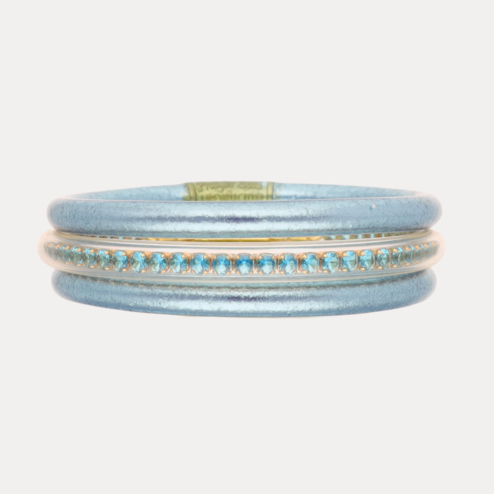 a blue and gold bracelet