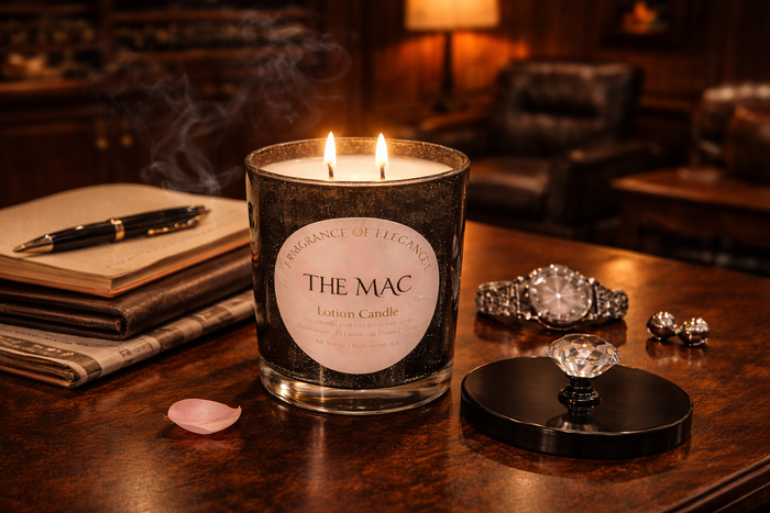 The Mac Lotion Candle 15oz double wick 72 hour burn - Fragrance of Elegance