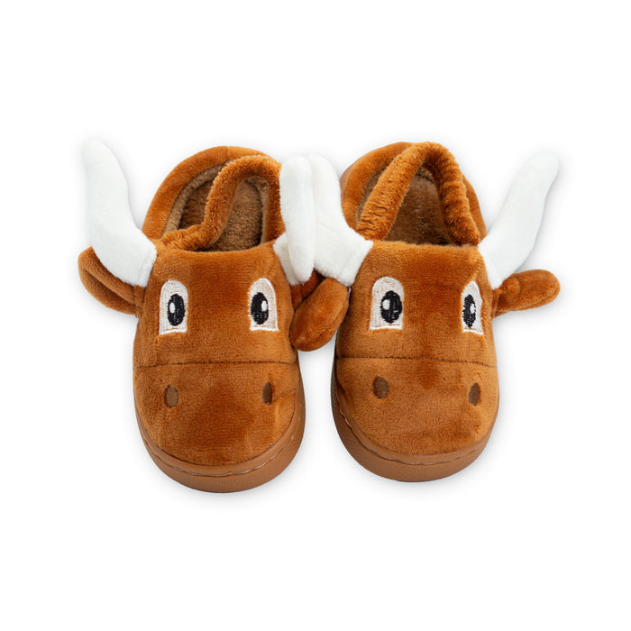 Toddler Rubber Sole Longhorn Slippers