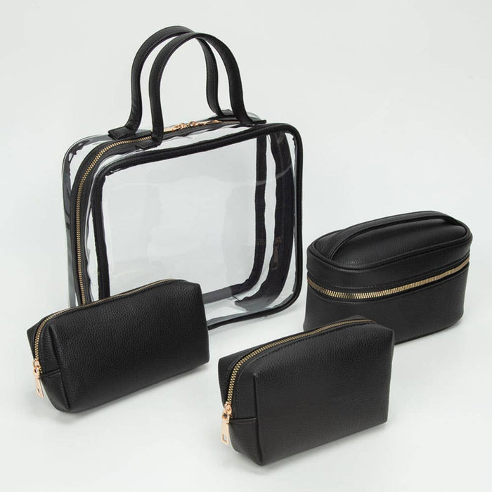 Travel Cosmetic Bag Set 4 Pieces-Transparent