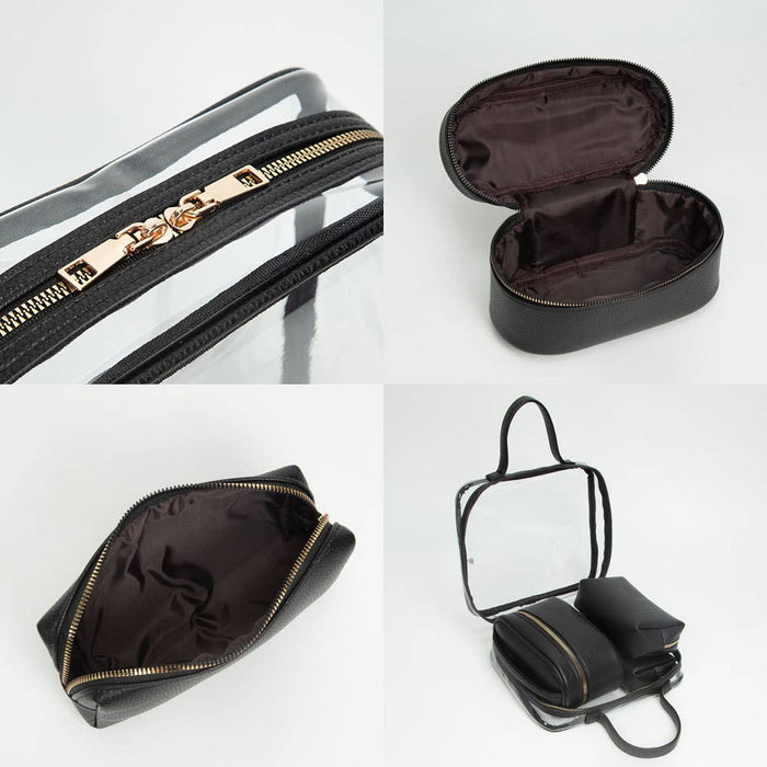 Travel Cosmetic Bag Set 4 Pieces-Transparent
