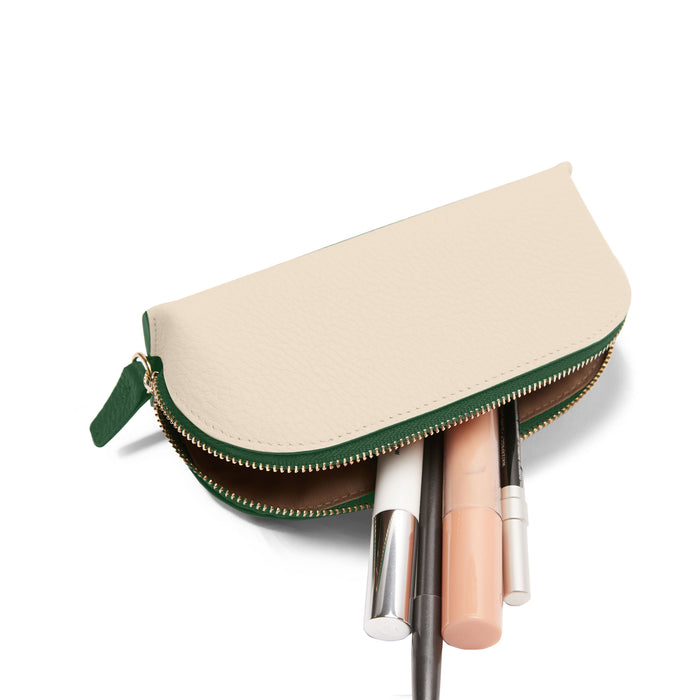 Travel Makeup Pouch Sand/Fairway Green