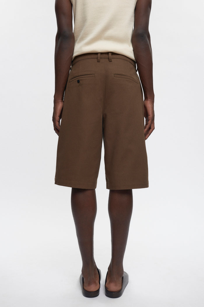 Twill Bermuda Shorts in Walnut
