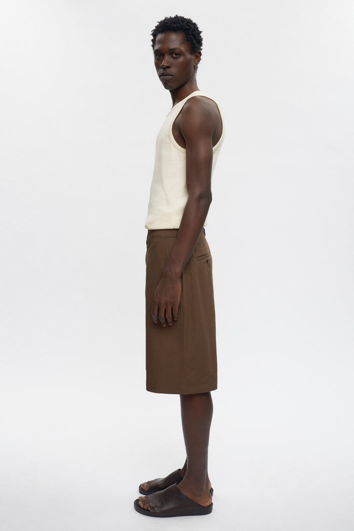 Twill Bermuda Shorts in Walnut