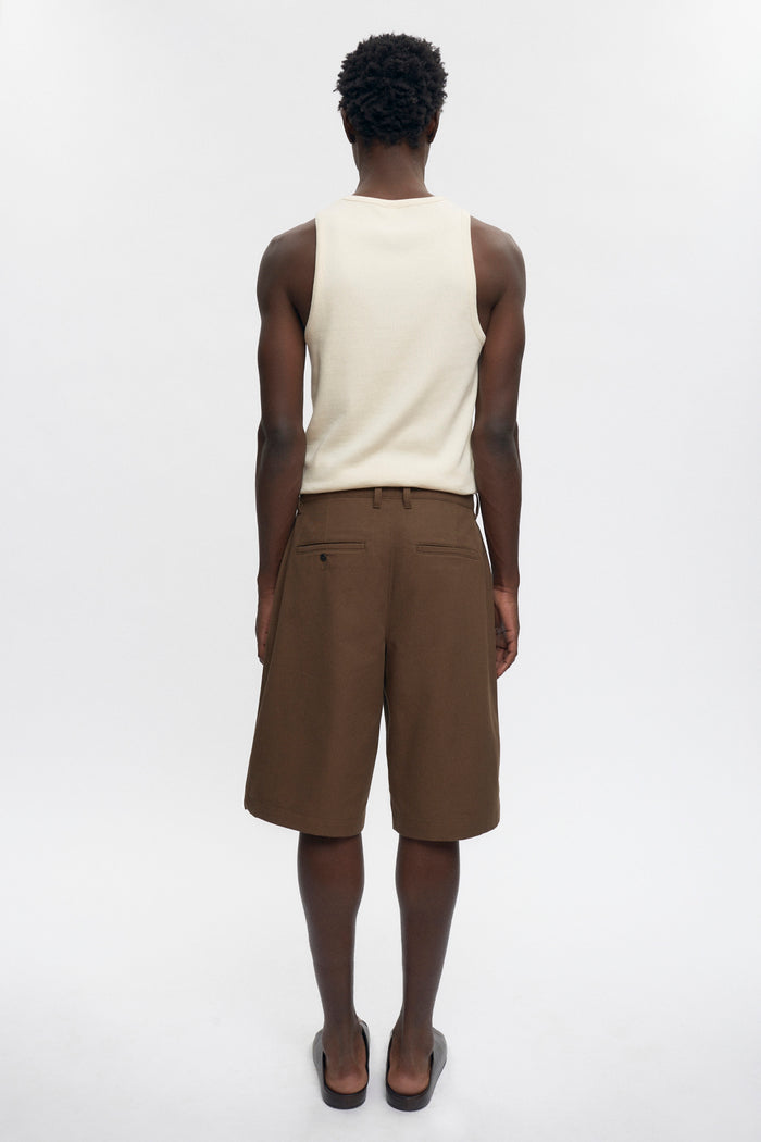 Twill Bermuda Shorts in Walnut