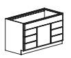 Vanity With Drawers on Both Sides 42" Builder Supply Outlet 6 Drawer