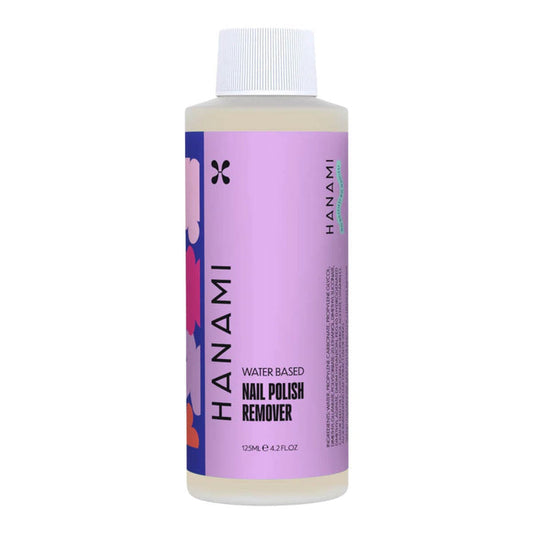 Bottle of Hanami water-based nail polish remover on a white background