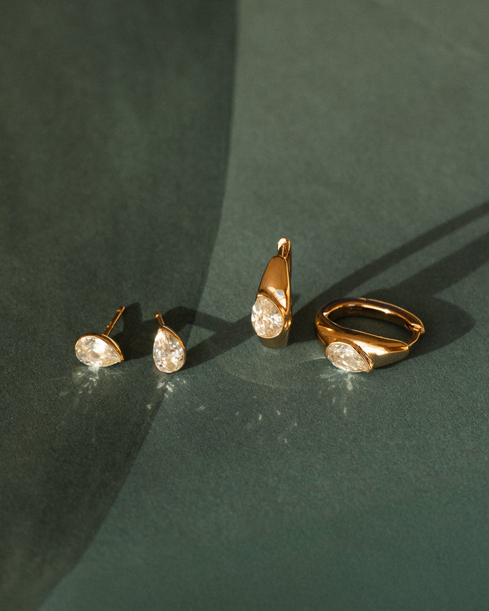 White Sapphire Zephyr Hoops