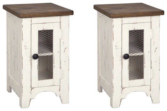 Wystfield T459 White/Brown 2-Piece End Table Set