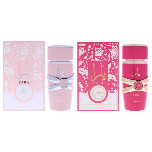 Yara Kit by Lattafa for Women - 2 Pc Kit 3.4oz Yara EDP Spray, 3.4oz Yara Candy EDP Spray
