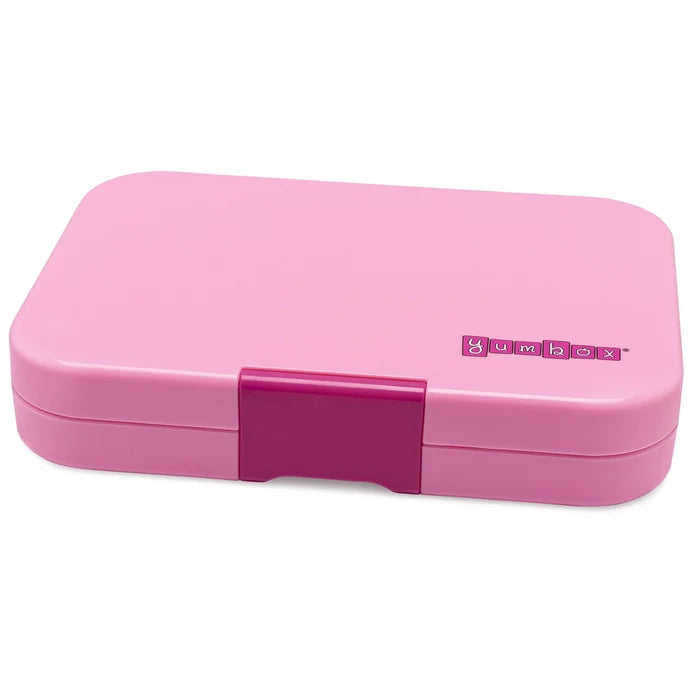 Yumbox Tapas 4-Compartment Leakproof Bento Box - Capri Pink with Rainbow Tray